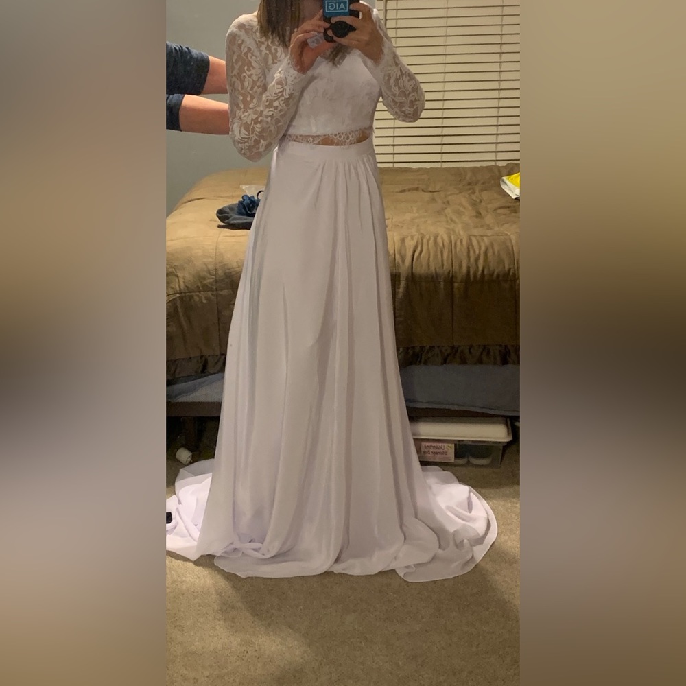 WEDDING DRESS + TWO PIECE + imitation Theia Marlena Skirt + Ada Top
